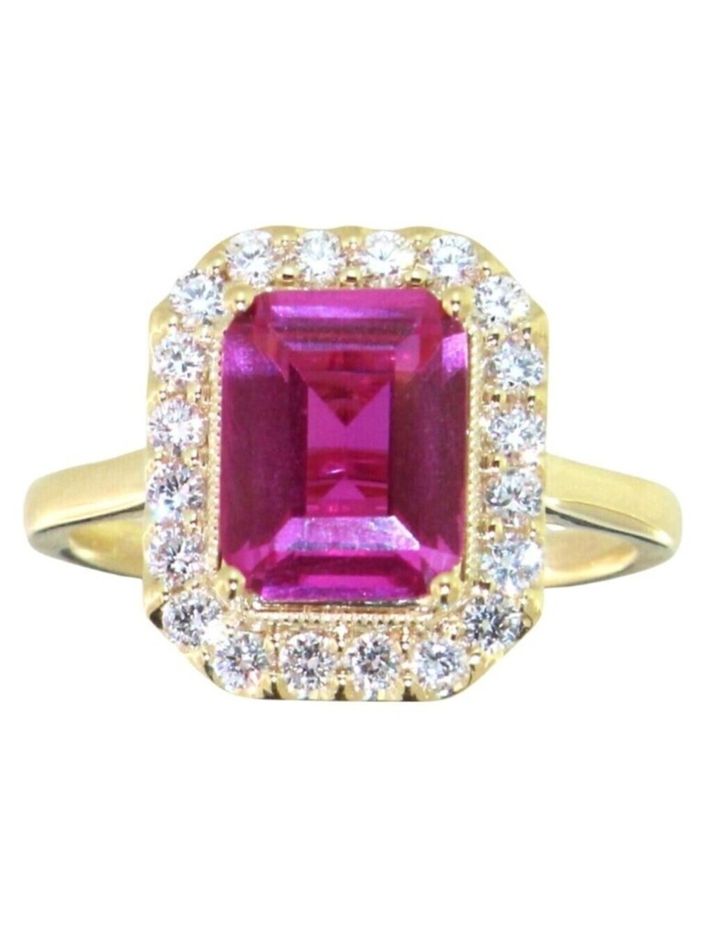 2 Carat Pink Sapphire & Diamond Ring Sz 7 Appraised At $1465 View 2